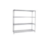 رفوف شبكية مقاومة لسكون الكهرباء مطلية بالكروم 150CM, 45CM , 200CM