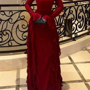 فستان سهره نسائي طبقات جانبيه