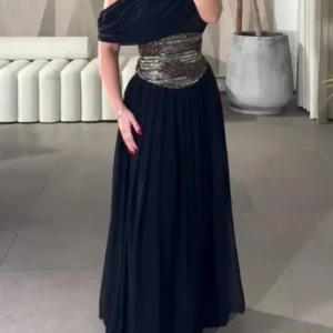 فستان سهره جورجيت بارز بخصر مطرز